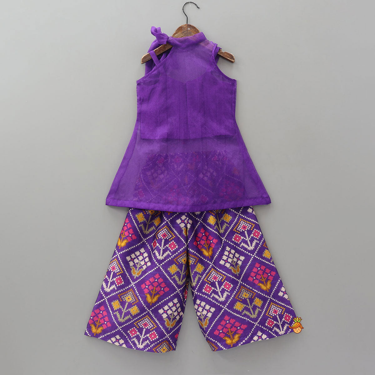 Strappy Top With Tie-Knot Kurti And Palazzo
