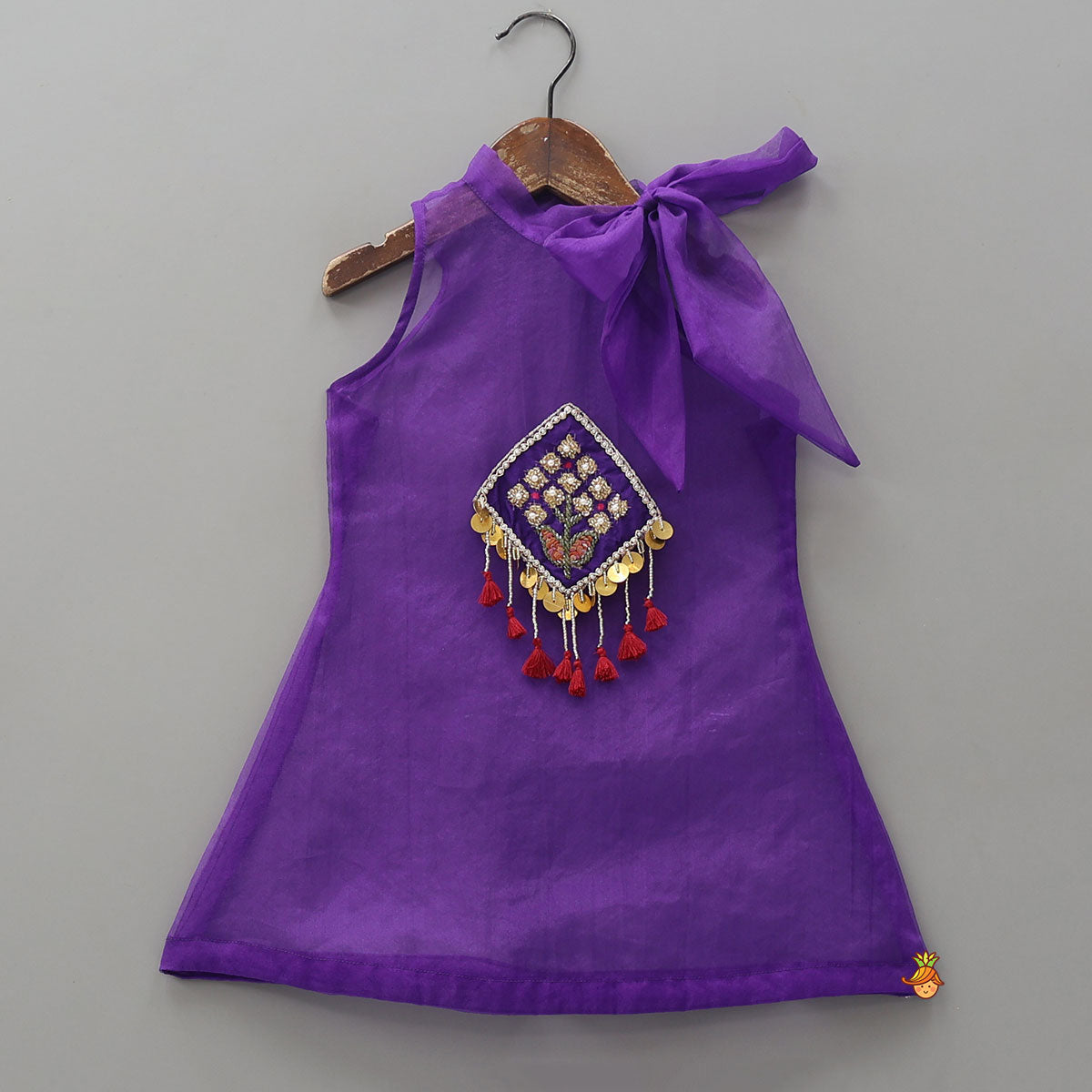 Strappy Top With Tie-Knot Kurti And Palazzo