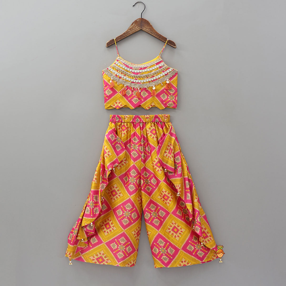 Strappy Silk Top And Draped Palazzo