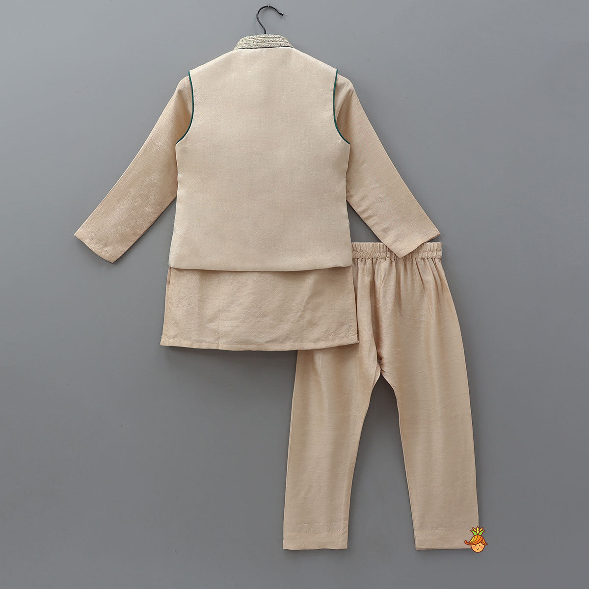 Ethnic Kurta With Regal Embellished Jacket And Pyjama