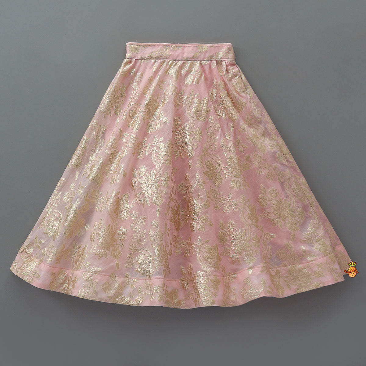 Fabric Flower Embellished Chanderi Crop Top And Lehenga With Net Dupatta