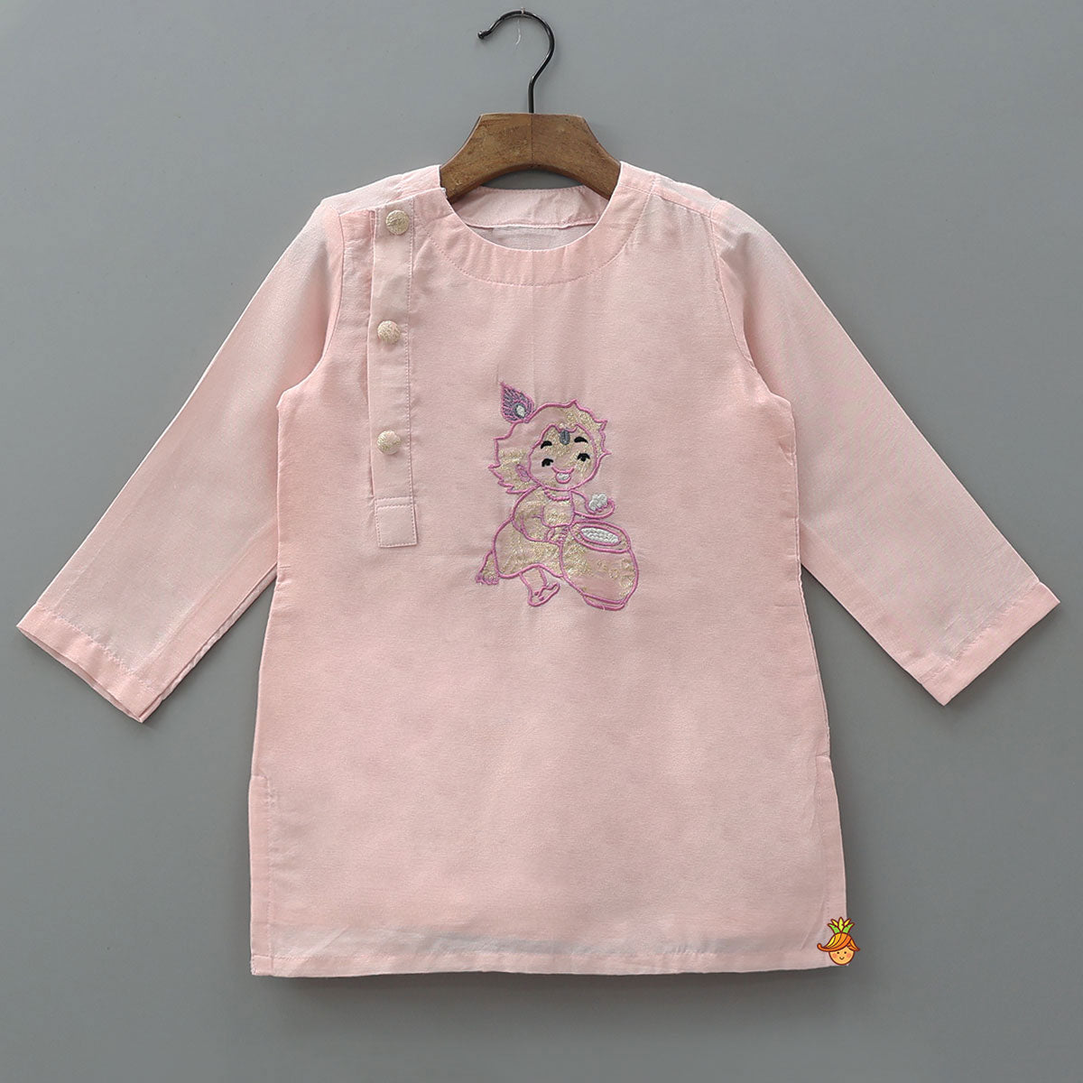 Krishna Applique Kurta And Gota Lace Detailed Dhoti