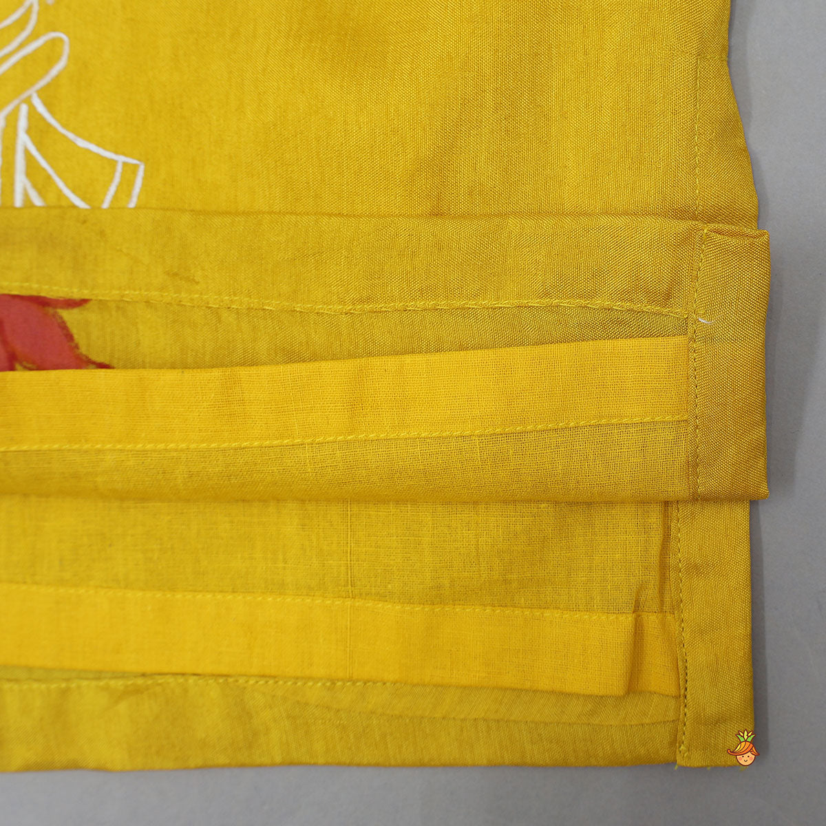 Beautiful Krishna-Printed Kurta And Checked Dhoti With Mukut And Basuri