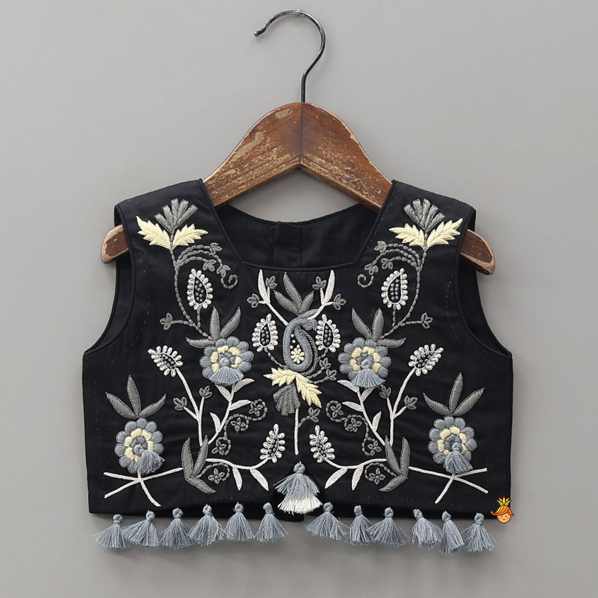 Floral Grace Embroidered Crop Top And Palazzo