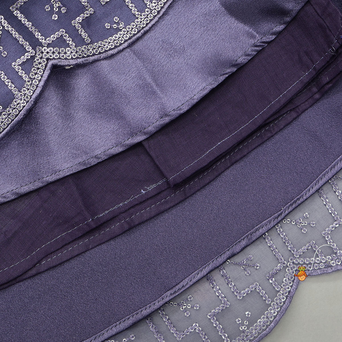 Organza Top And Lehenga With Tassels Detailing