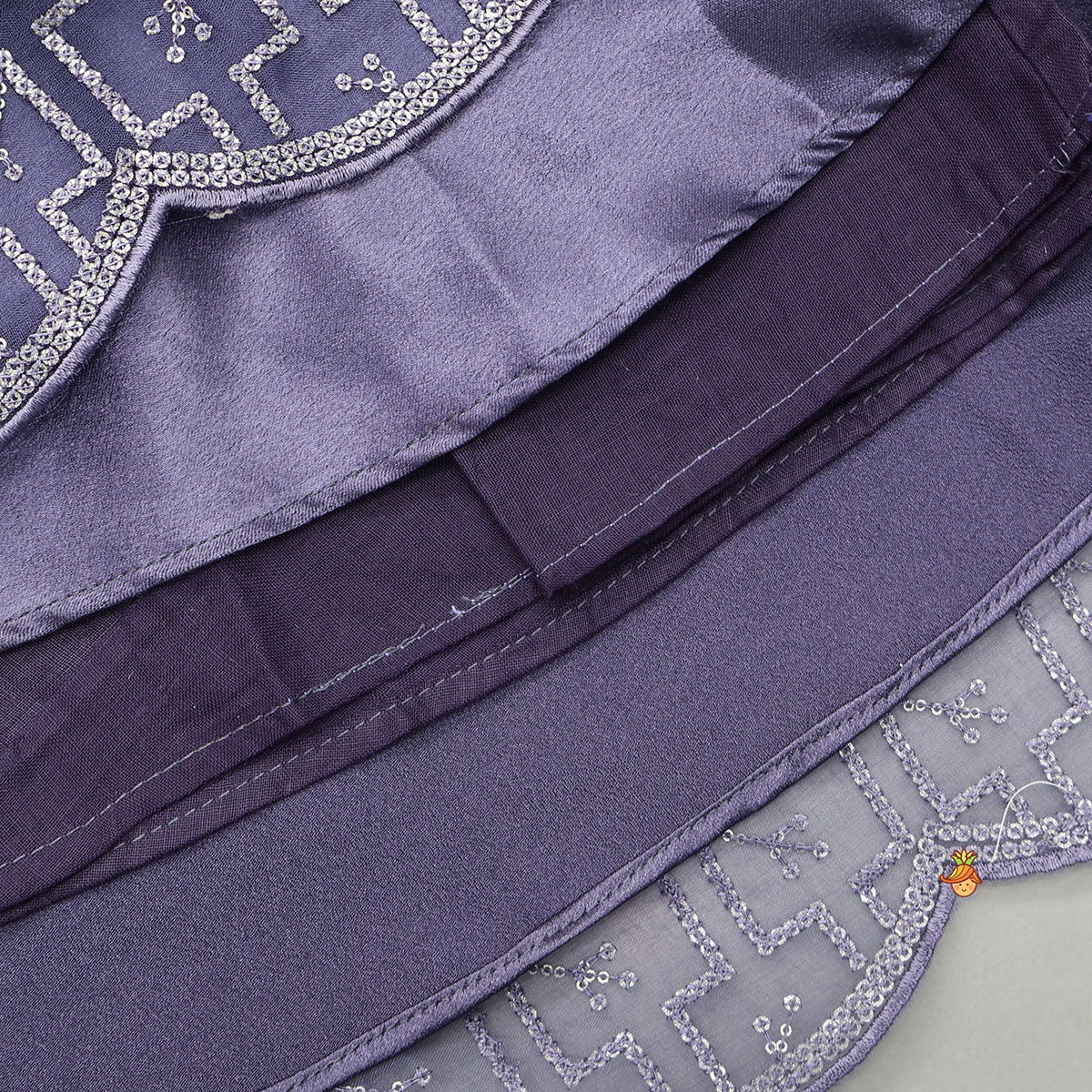 Organza Top And Lehenga With Tassels Detailing