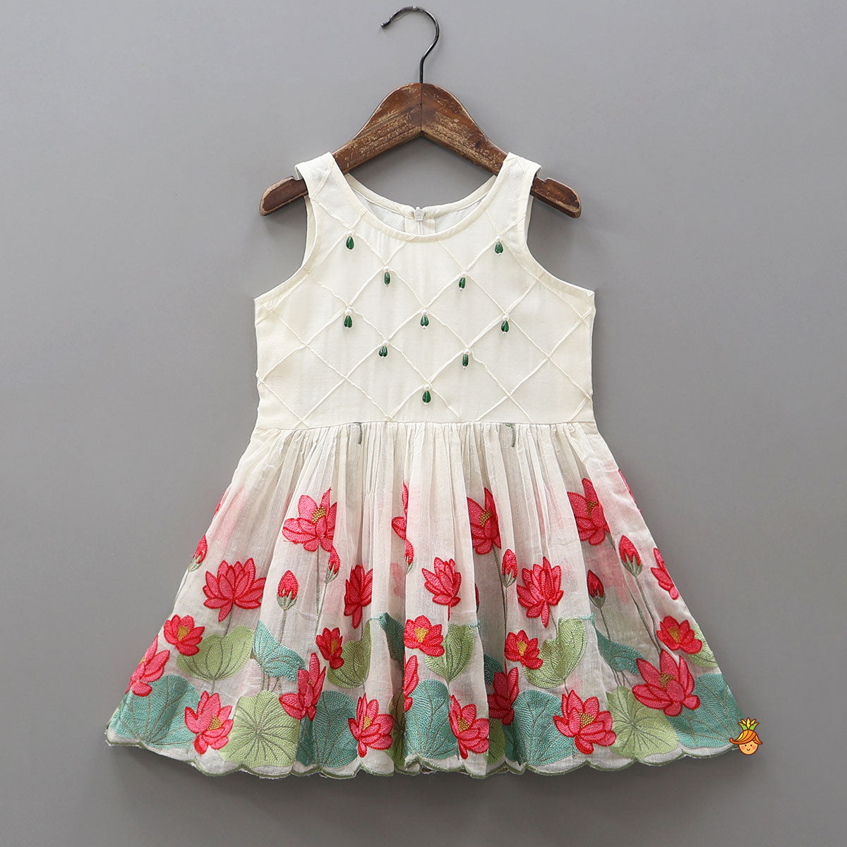 Lotus Embroidered Peplum Top With Palazzo