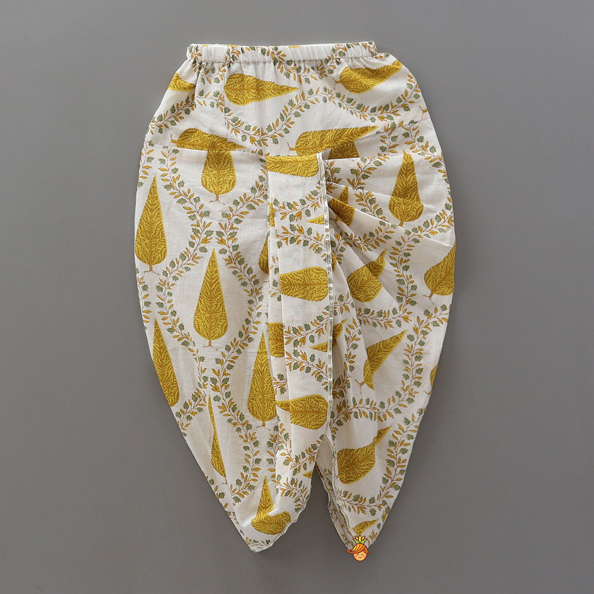 Hand Woven Patch Work Kurta And Dhoti With Matching Head Band