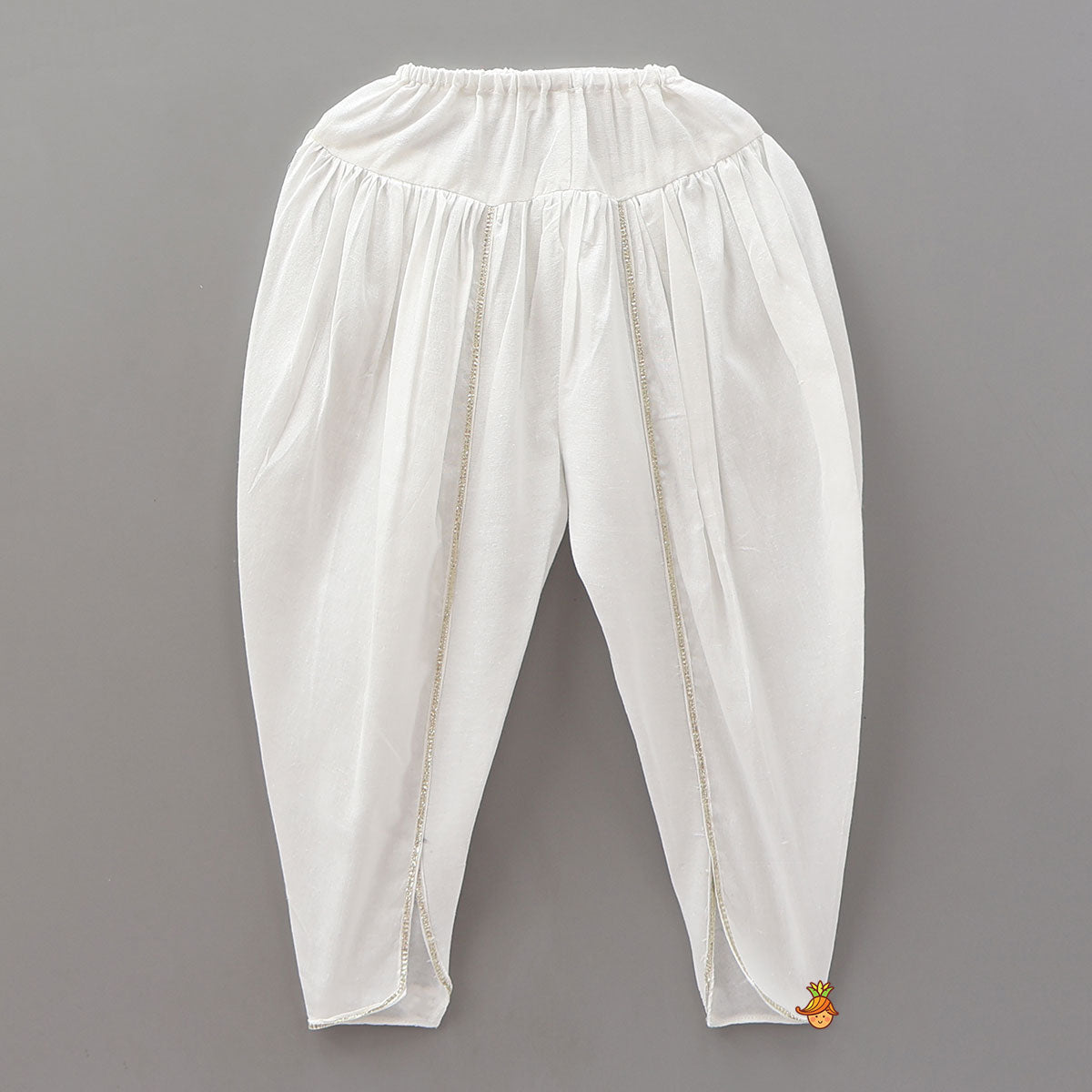 Krishna Hand Embroidered Kurta And Dhoti Style Pant With Matching Mukut