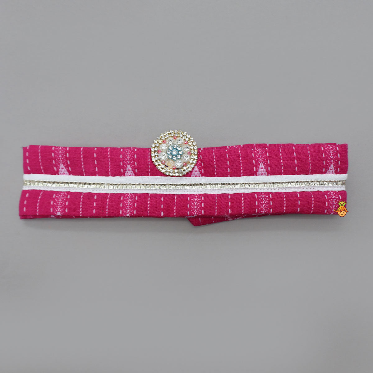 Krishna Hand Embroidered Kurta And Dhoti Style Pant With Matching Mukut