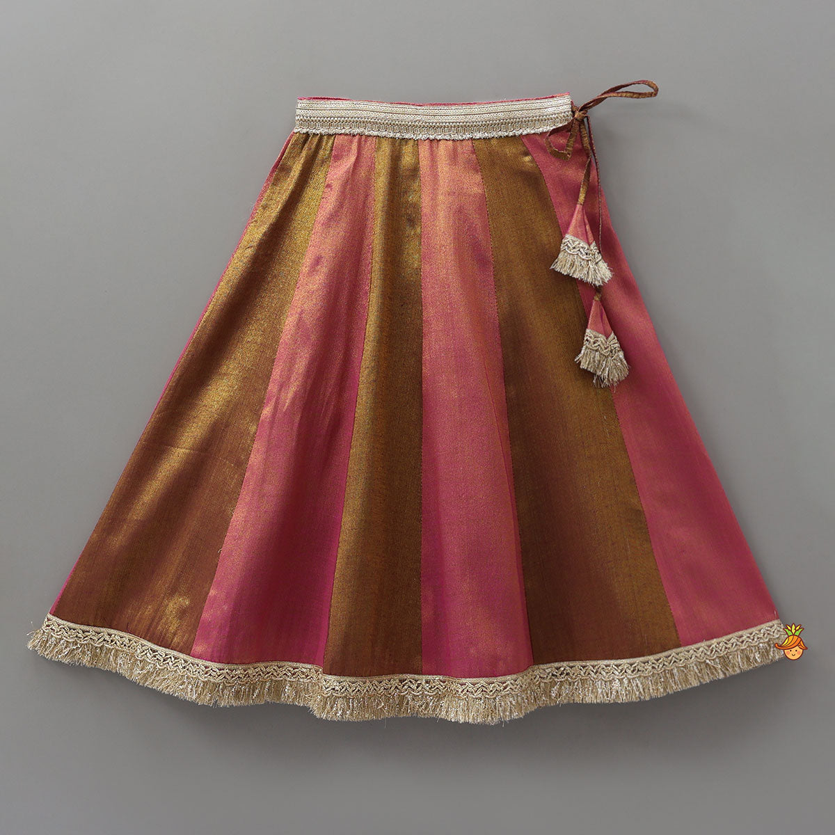 Sequin Lace Detailed Shimmery Crop Top And Lehenga With Net Dupatta