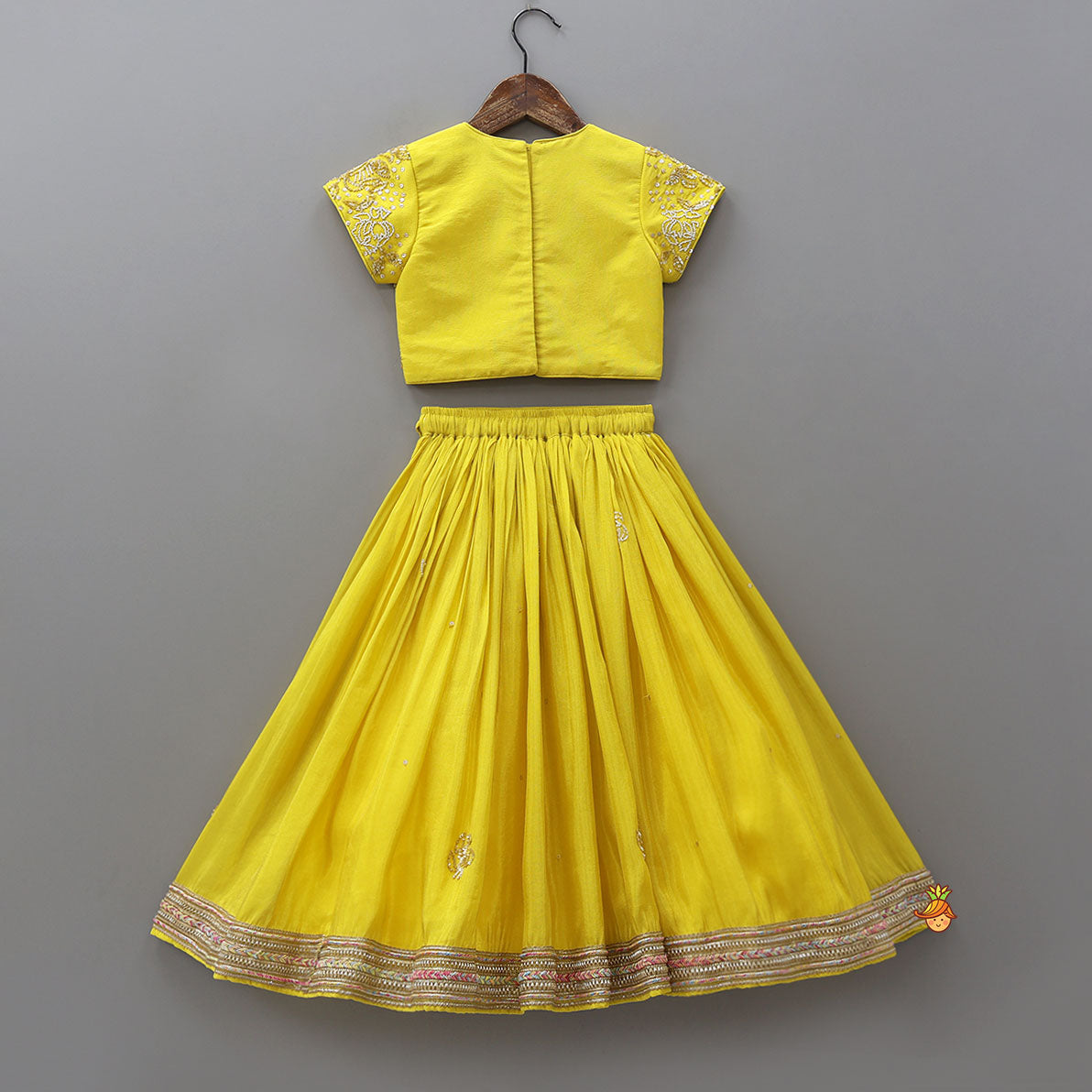 Sequins Embroidered Crop Top And Shimmery Lehenga
