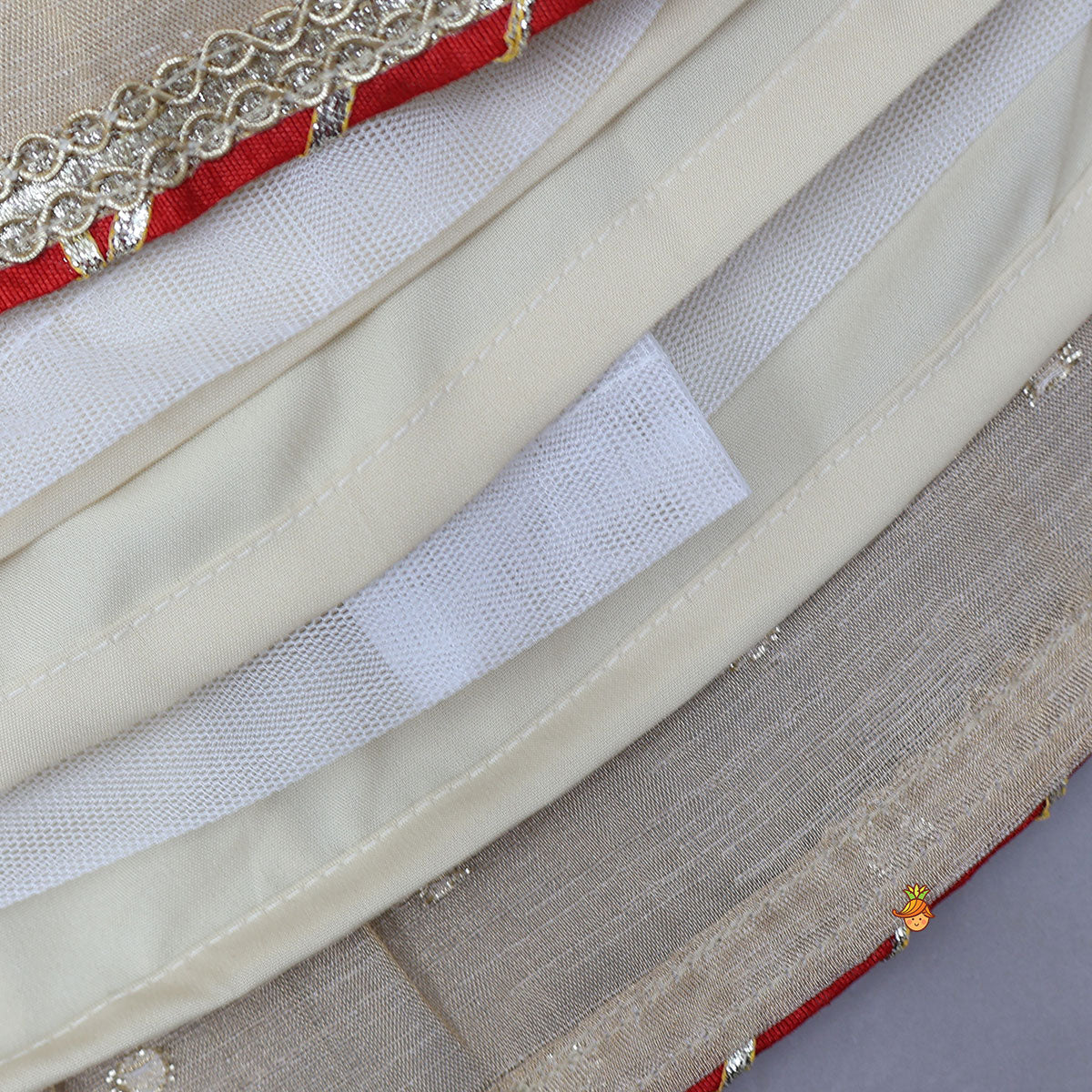 Back Bow Detail Crop Top And Pleated Lehenga