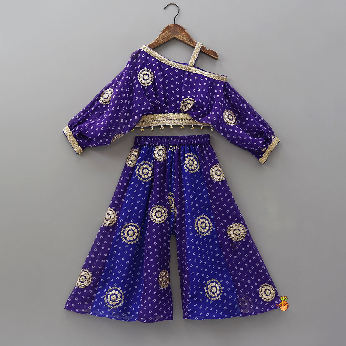 Bandhani Printed Georgette Top And Matching Palazzo