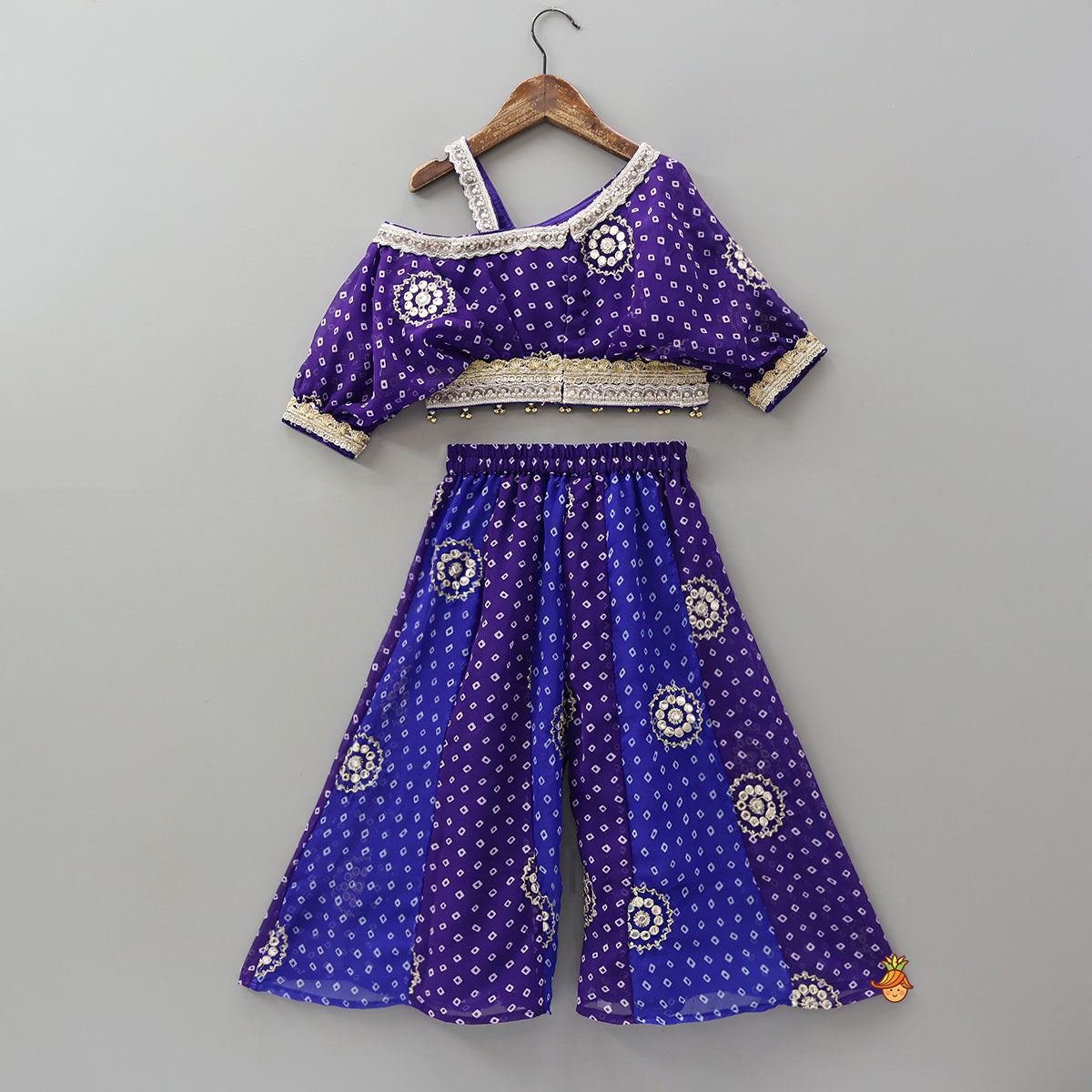 Bandhani Printed Georgette Top And Matching Palazzo