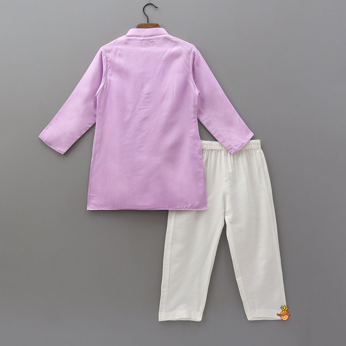 Hand-Embroidered Bead-Embellished Silk Kurta And Pyjama