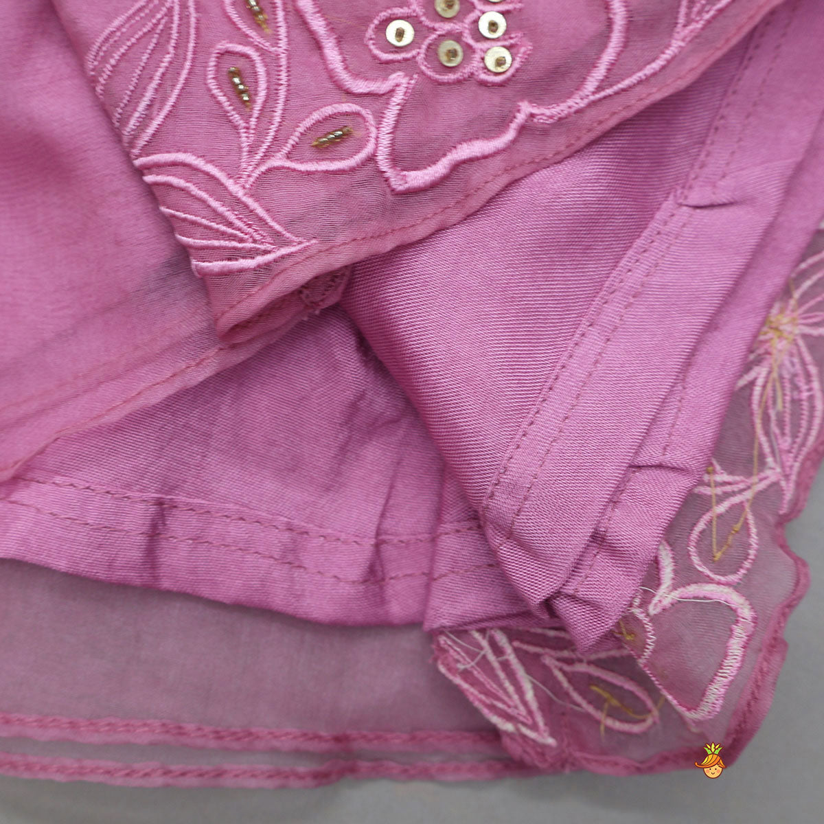 Hand-Embroidered Sequin Highlights Layered Kurti And Lehenga