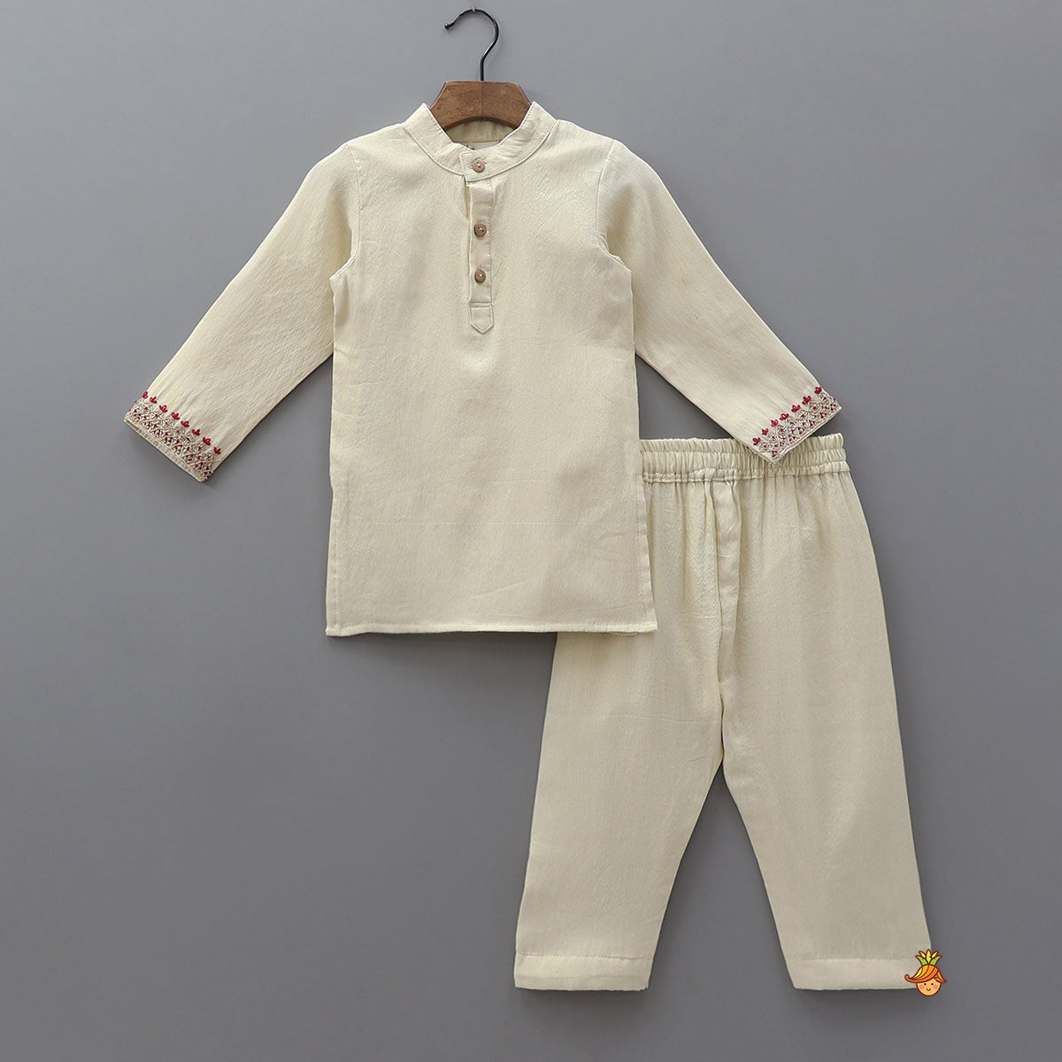 Shimmery Kurta With Contrasting Jacket And Pyjama
