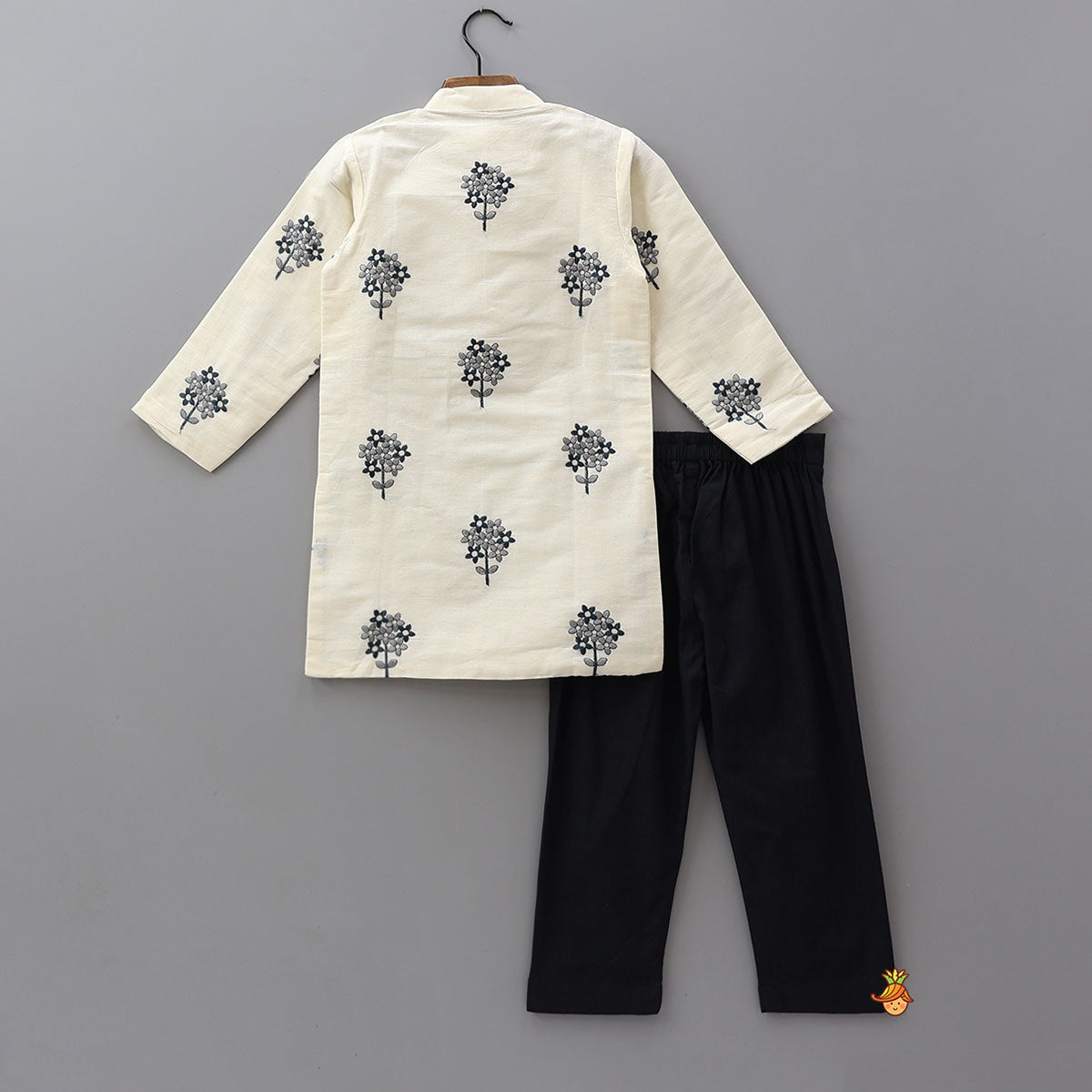 Pretty Floral Embroidered Kurta And Pyjama