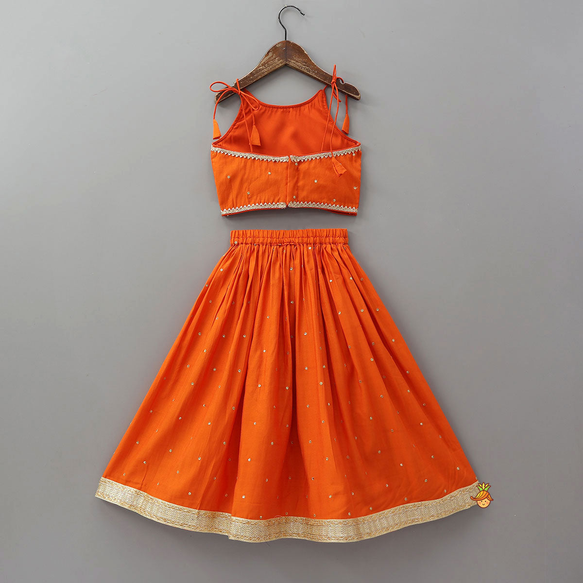 Strappy Ethnic Top With Lehenga And Dupatta