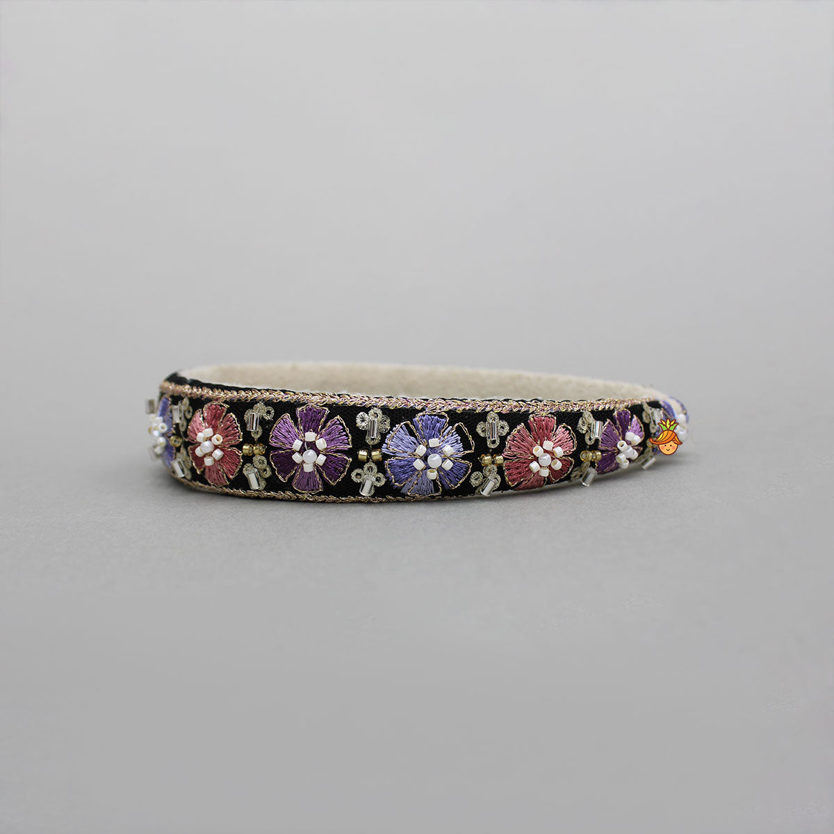 Floral Embroidered Hairband With Beadwork