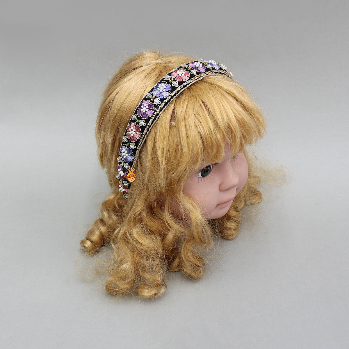 Floral Embroidered Hairband With Beadwork
