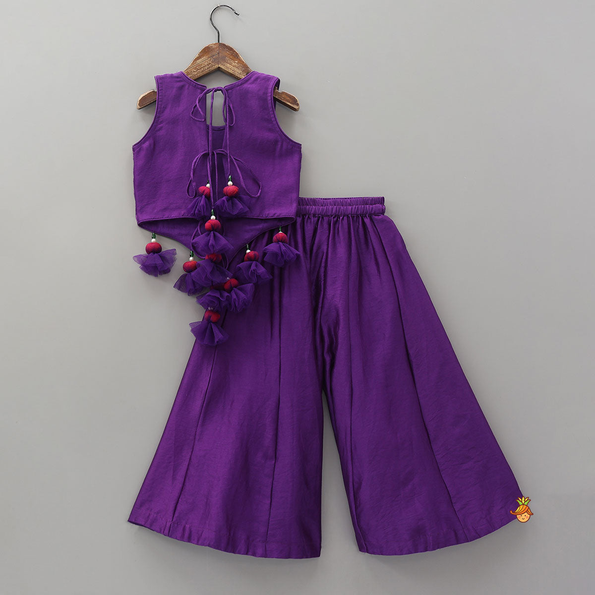 Glamorous Side Pin-Tuck Top And Flared Palazzo