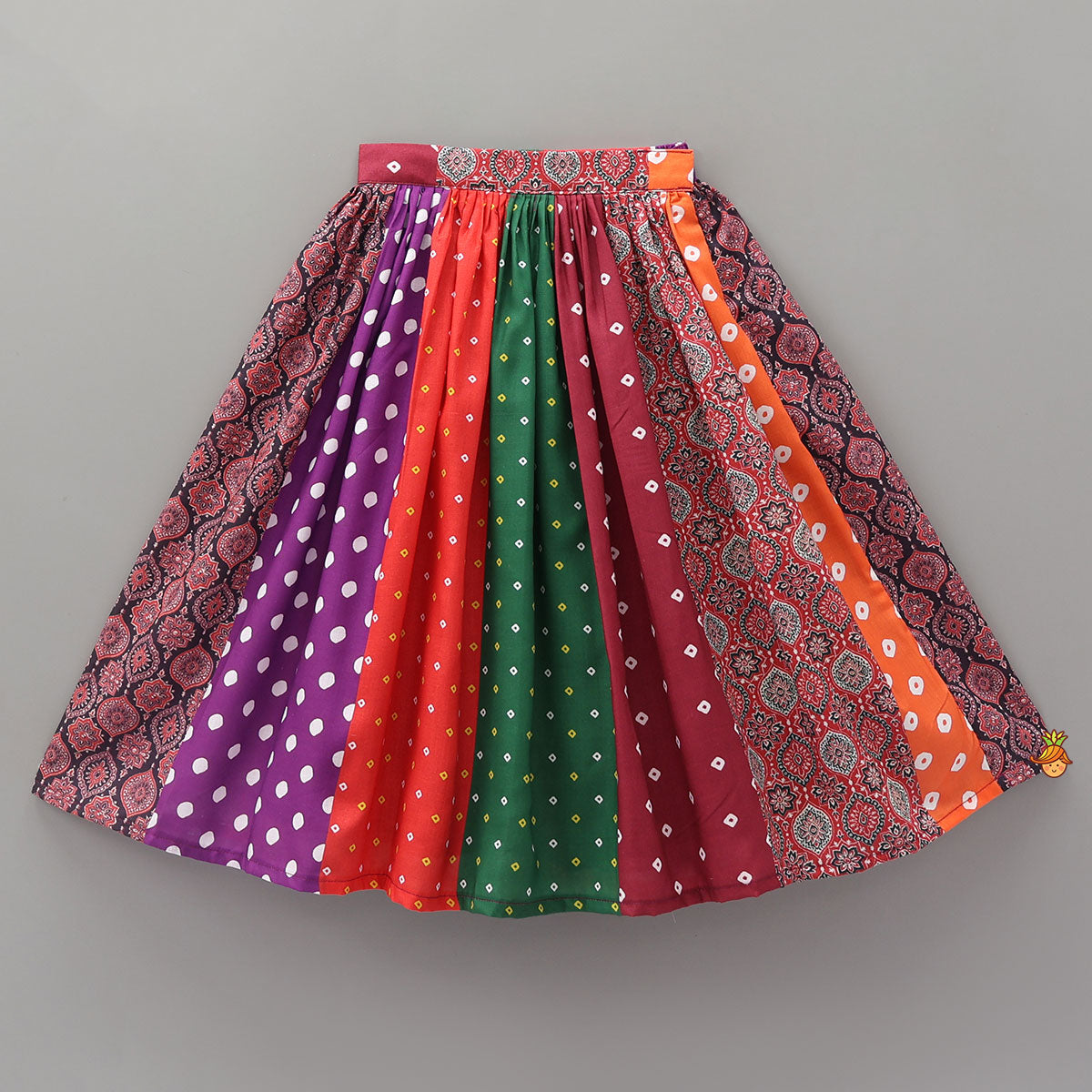 Strappy Mirror Embroidered Top With Lehenga And Bandana With Potli Bag