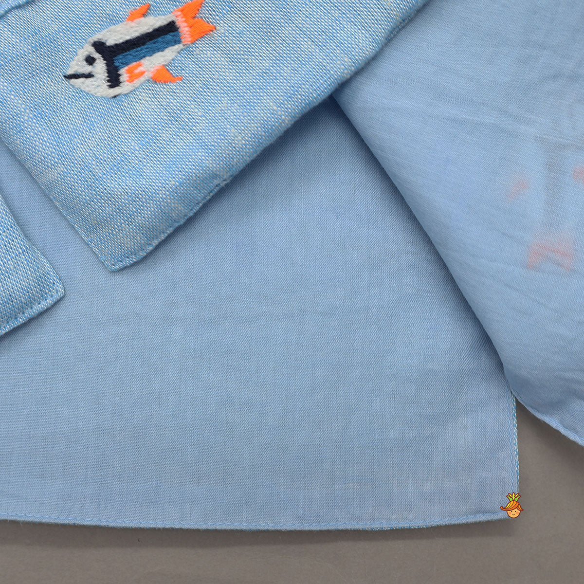 Ethnic Kurta With Fish Motif Embroidered Jacket And Pyjama