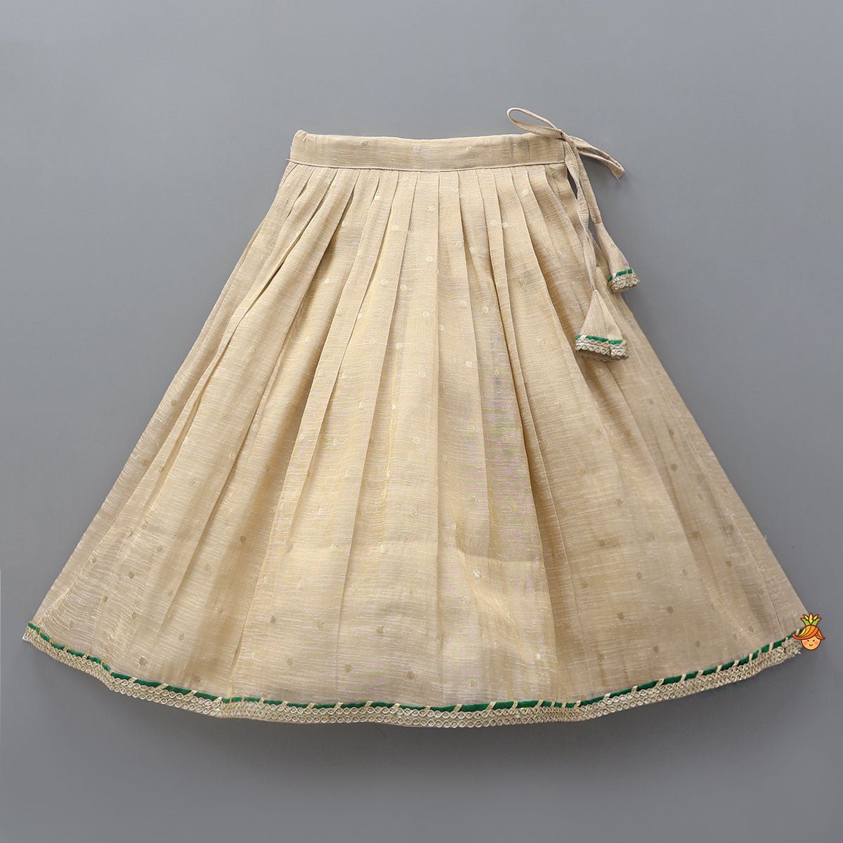 Elegant Back Bow Detail Crop Top And Pleated Lehenga