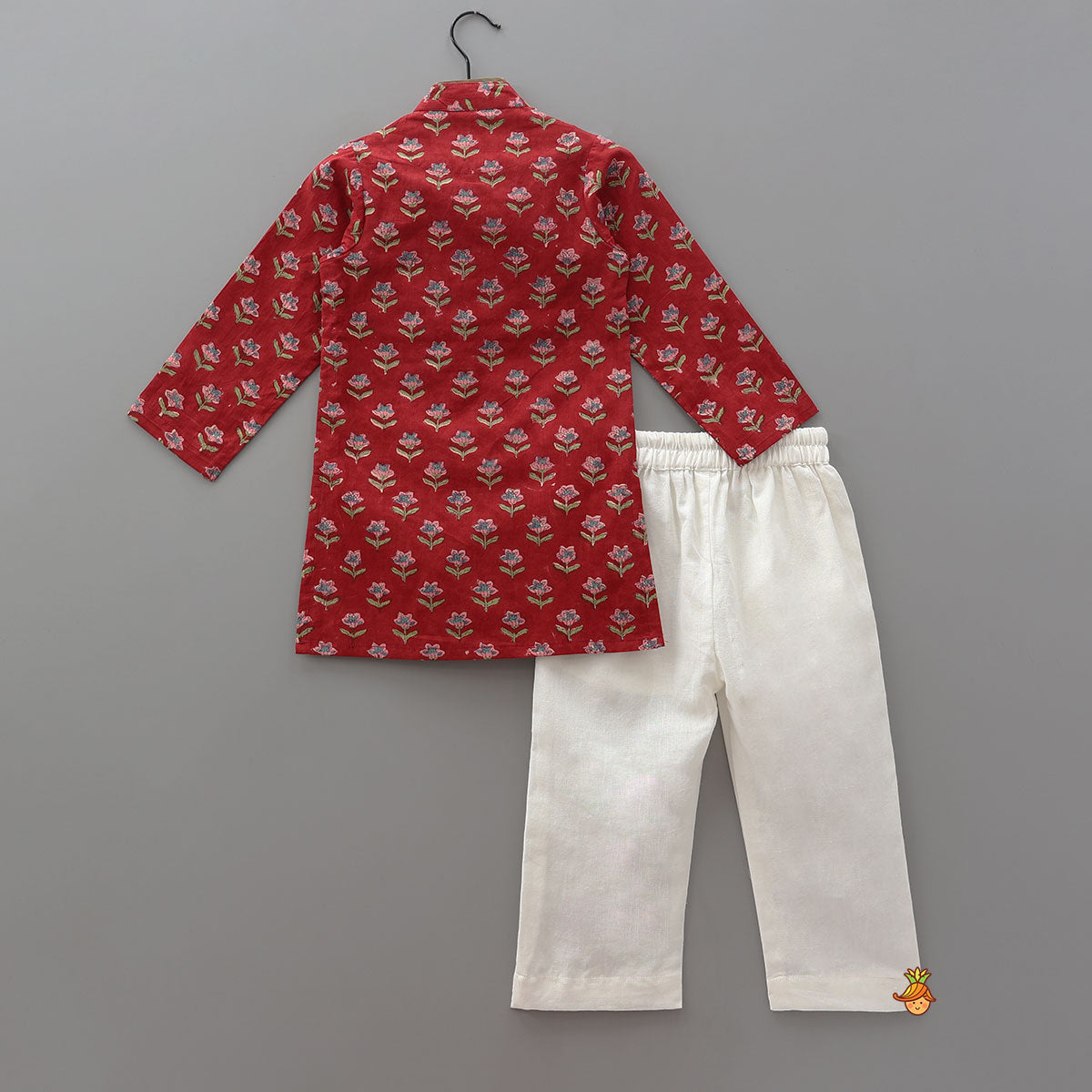 Floral Hand Block Printed Cotton Kurta With Pyjama