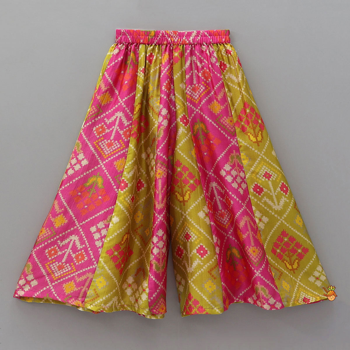 Patola Inspired Embroidered Halter Top With Flared Palazzo