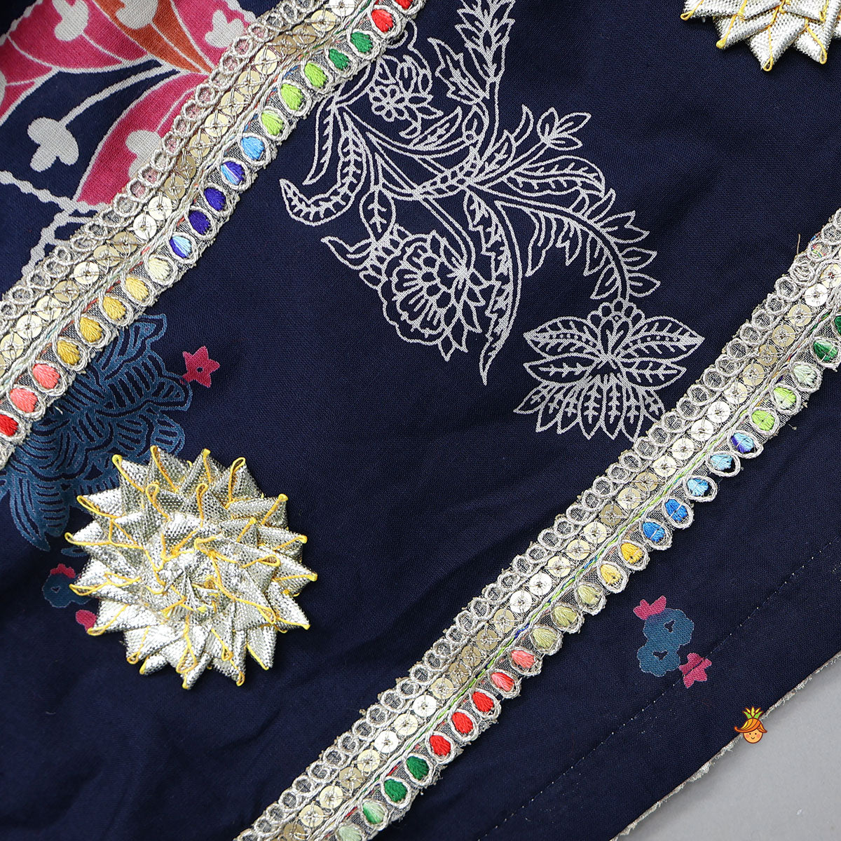 Halter Neck Printed Crop Top And Lehenga With Dupatta