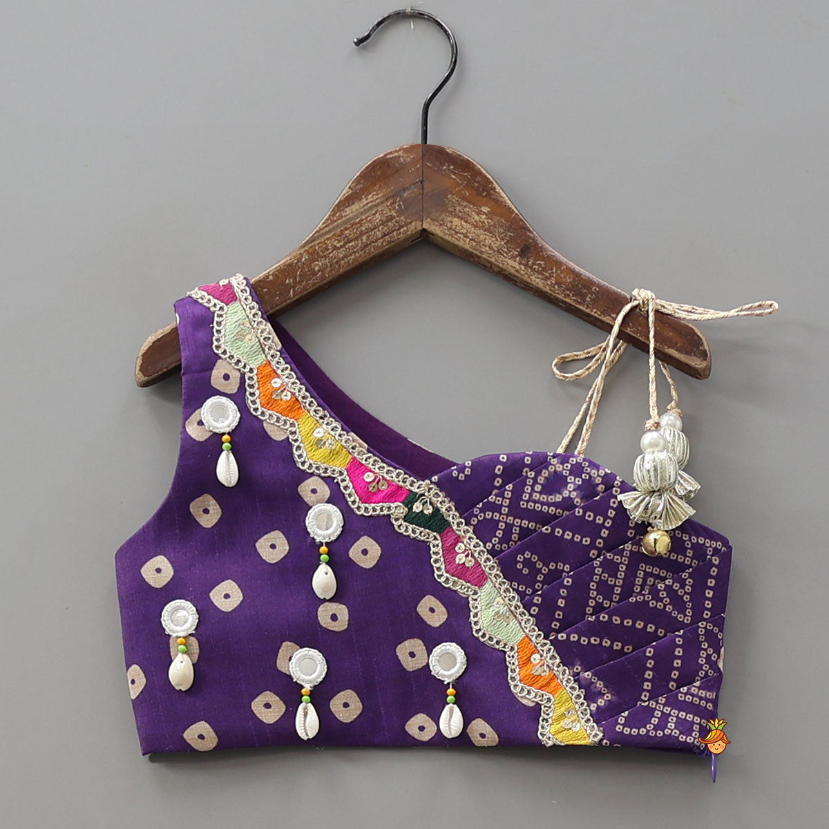 Stylish Bandhani Printed Festive Crop Top And Lehenga