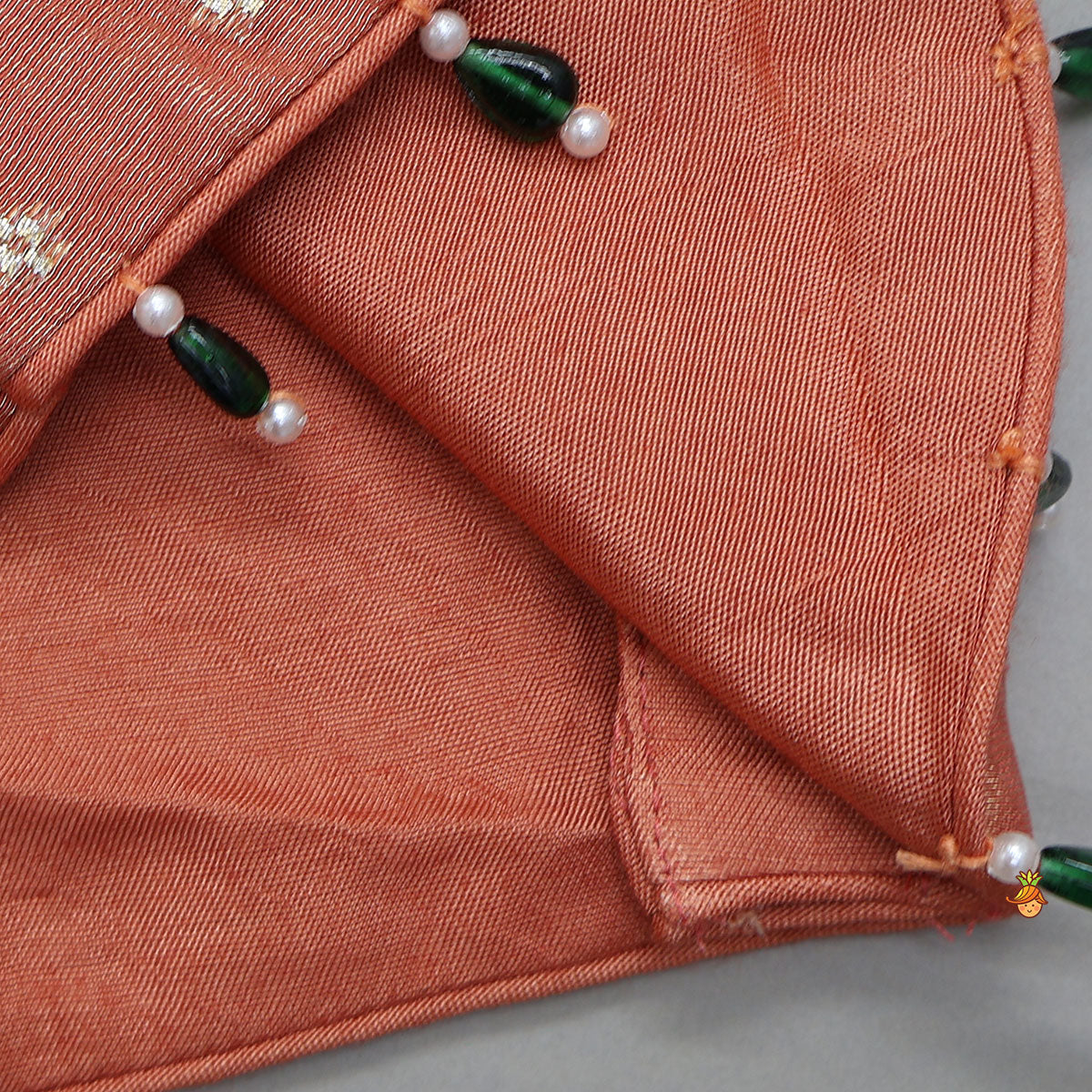 Statement Beaded Top And Lace Detailed Panelled Lehenga With Dupatta And Matching Potli Bag