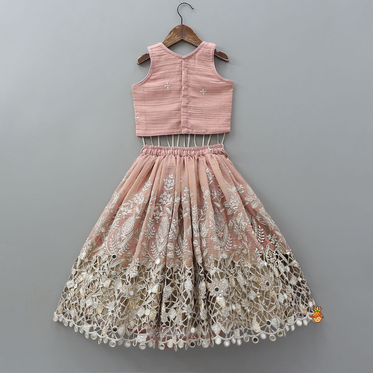 Statement Tassels Detailed Top With Cutwork Embroidered Lehenga