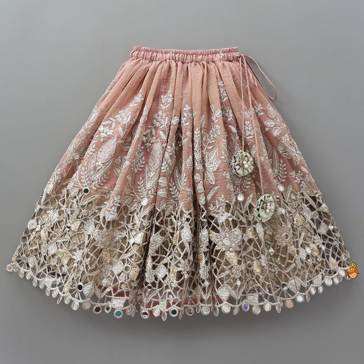 Statement Tassels Detailed Top With Cutwork Embroidered Lehenga