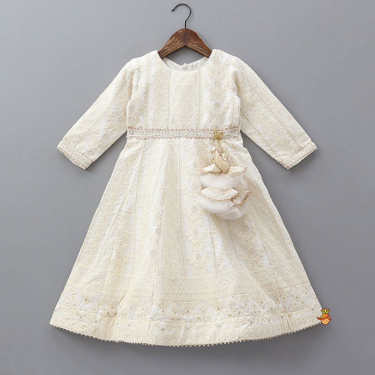 Heavy Thread Embroidered Anarkali With Matching Dupatta