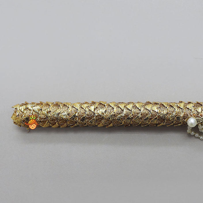 Lace Wrapped Bansuri With Mor Pankh