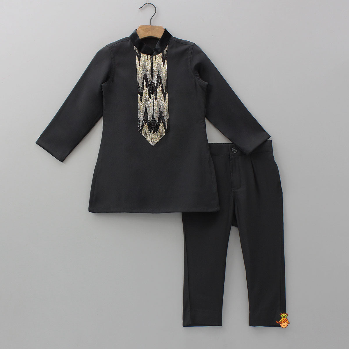 Sequin Embellished Kurta With Pants