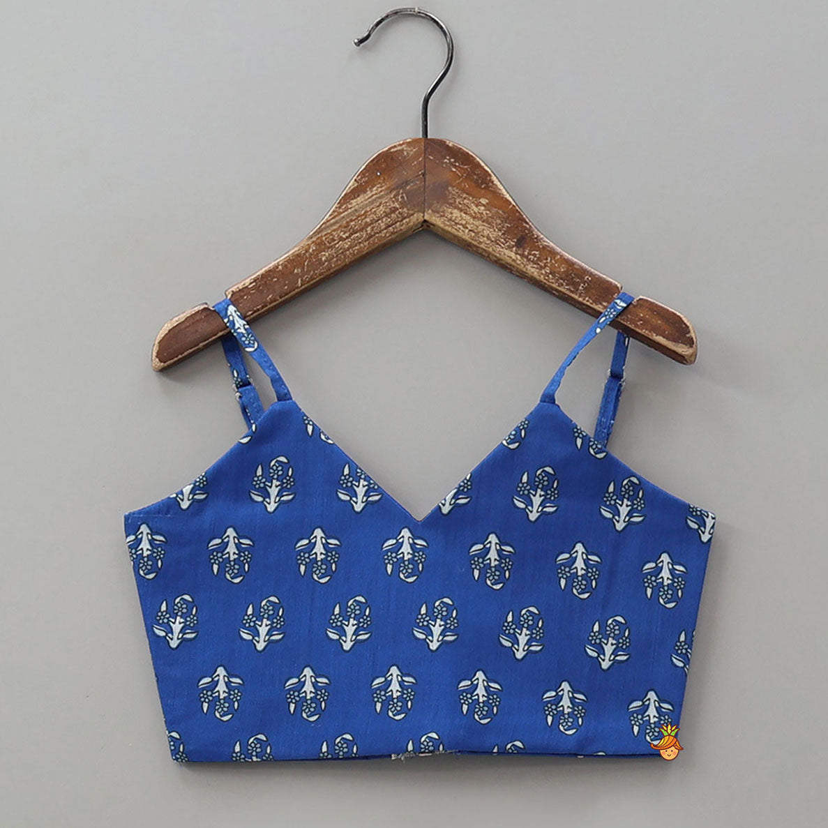 Adjustable Strappy Crop Top And Lehenga With Dupatta