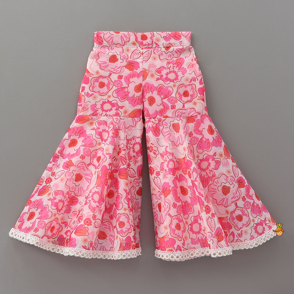 Charming Floral Printed Kurti And Matching Sharara With Dupatta
