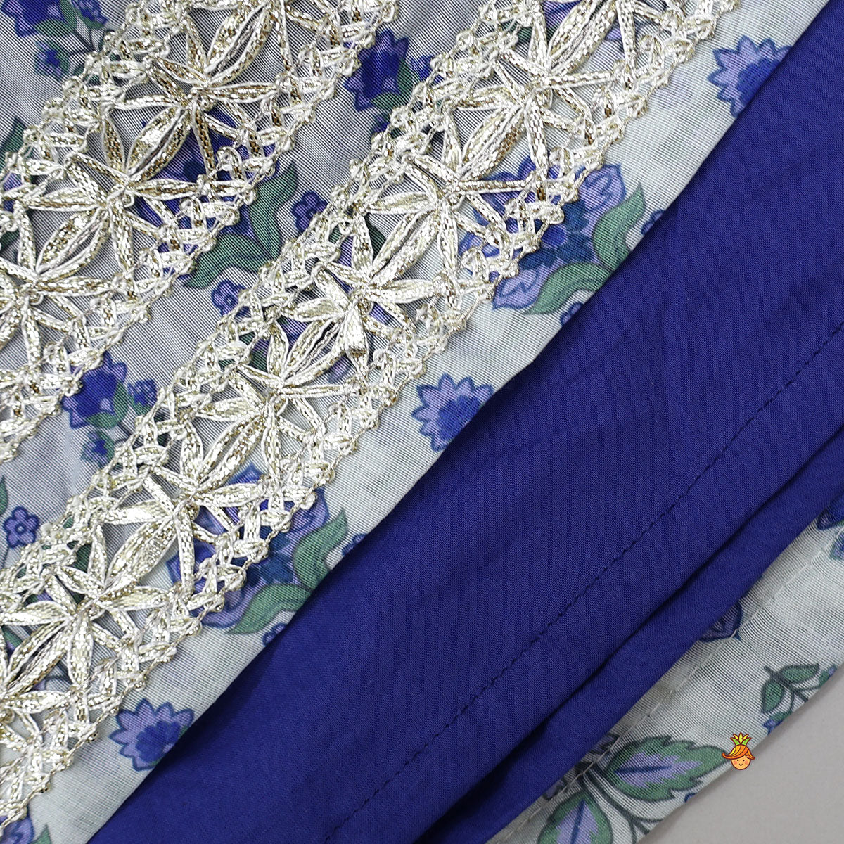 Floral Printed Crop Top And Lehenga With Dupatta
