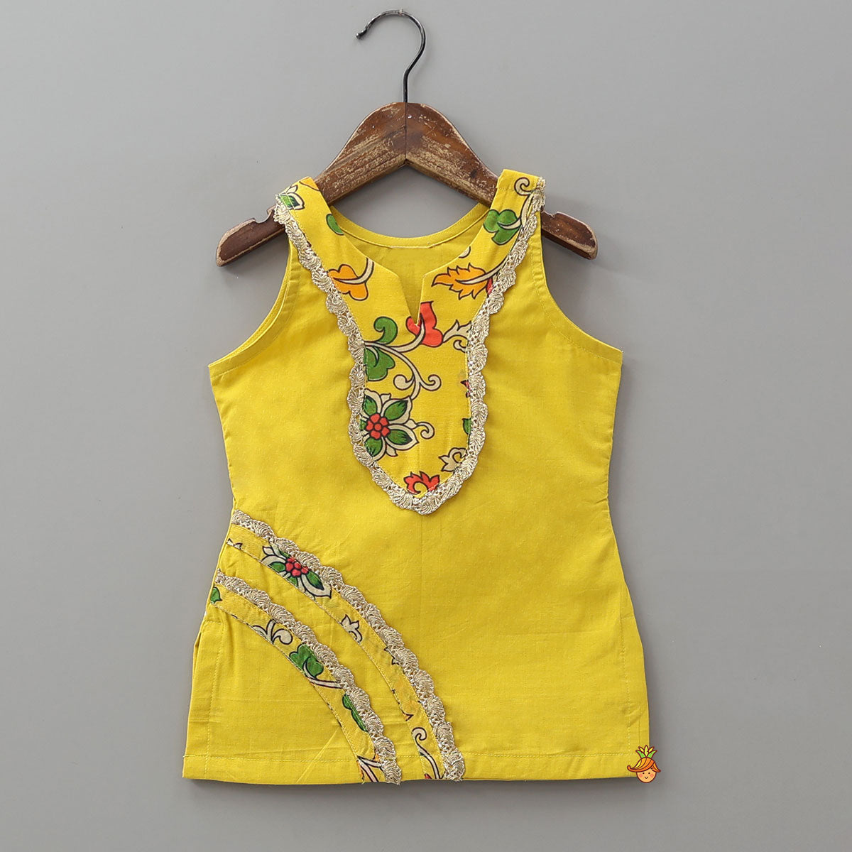 Printed Yoke Kurti And Sharara With Matching Dupatta
