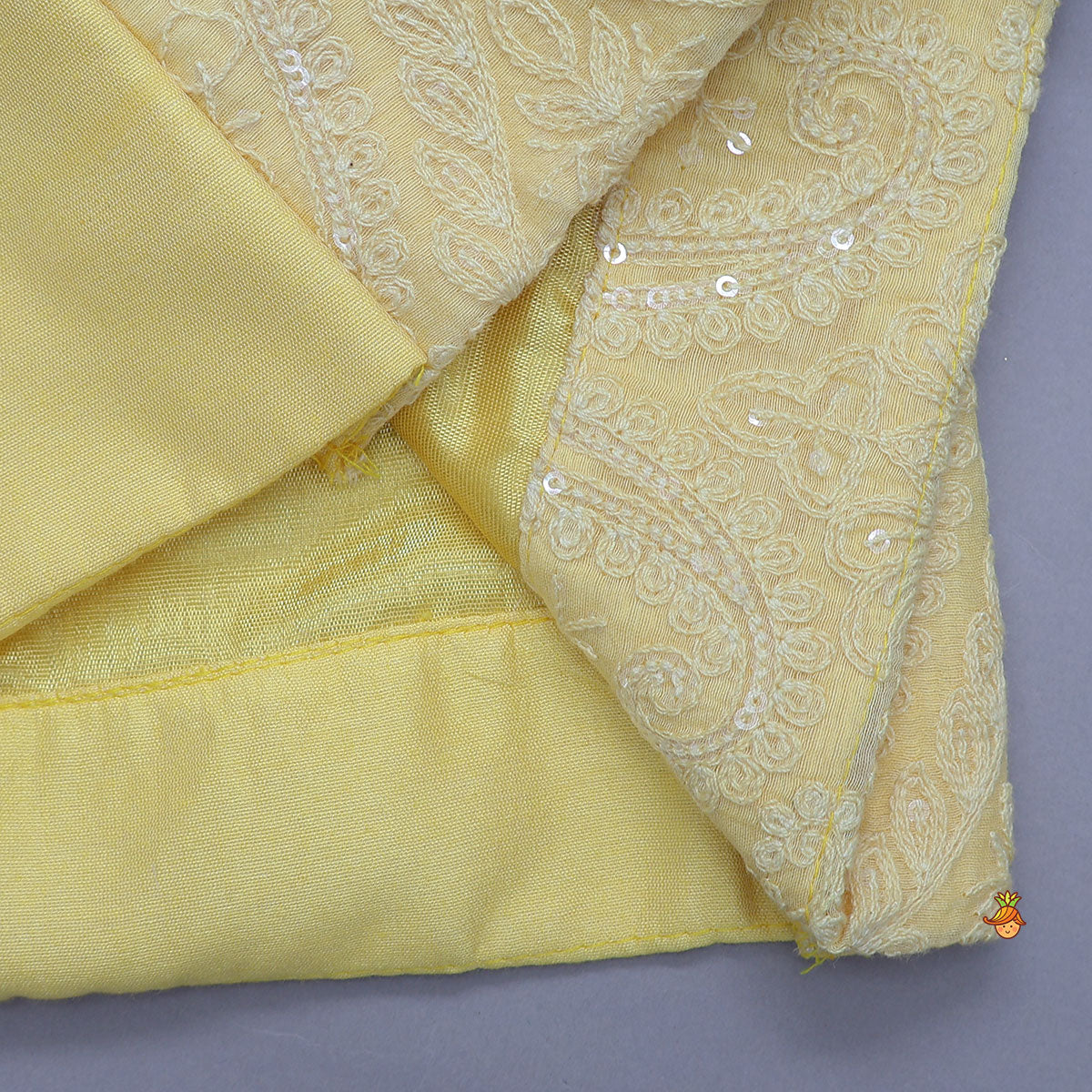 Ombre Kurta With Paisley Chikankari Inspired Jacket And Churidar