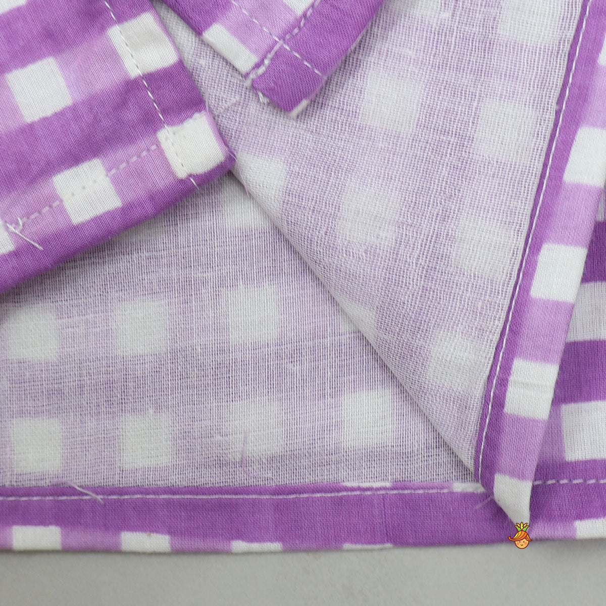 Checkered Top And Lehenga With Sheer Dupatta