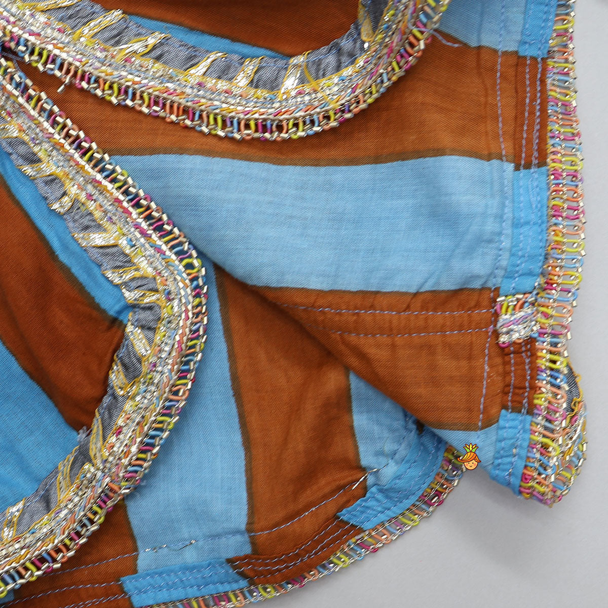 Dual Tone Striped Kurti And Palazzo With Dupatta