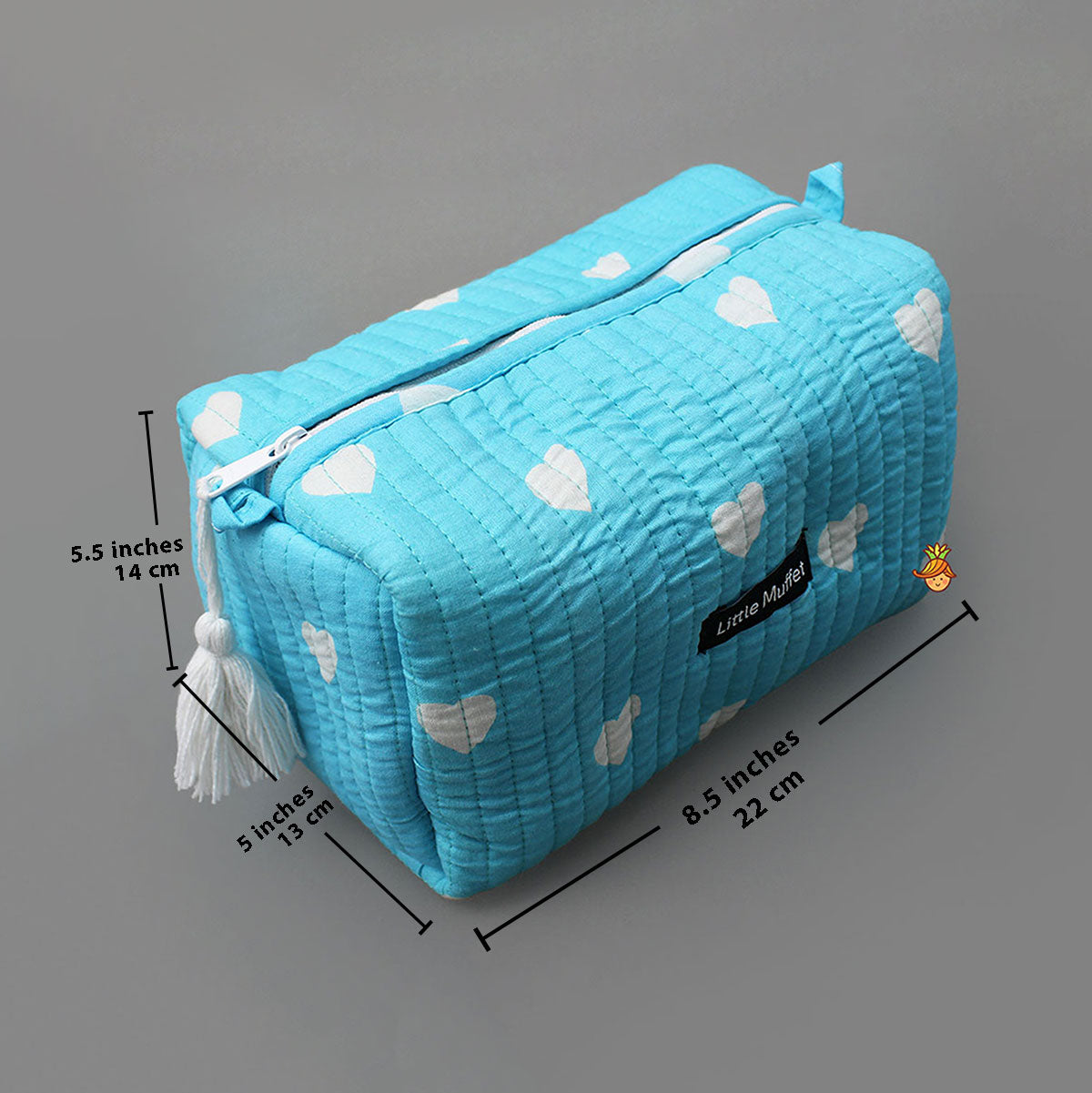 Heart Printed Pouch Bags - Set of 3