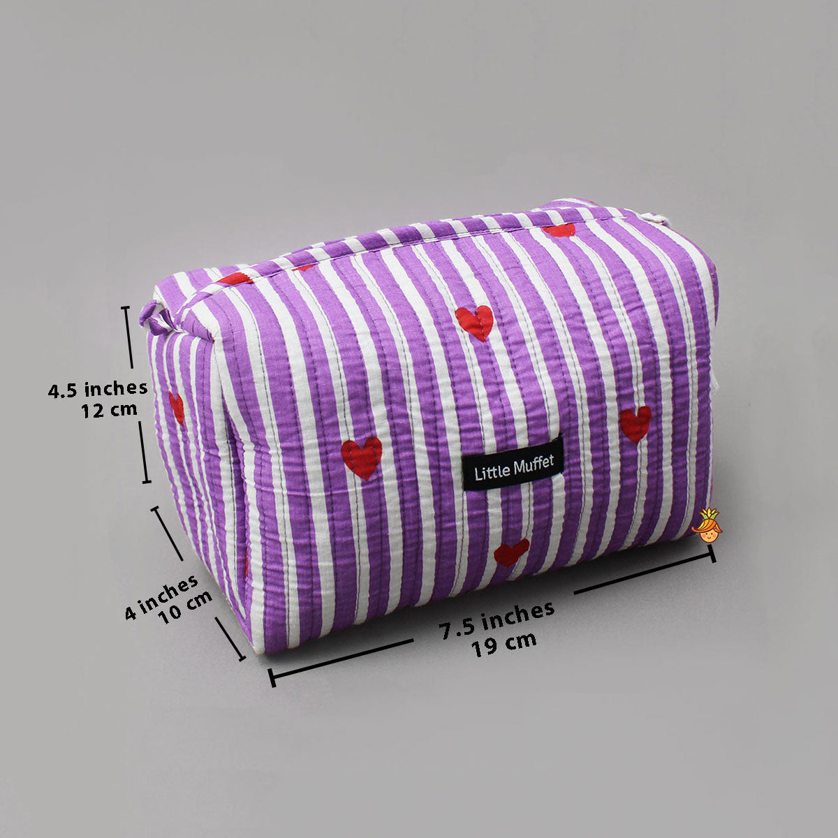 Pretty Striped Printed Pouch Bags - Set of 3