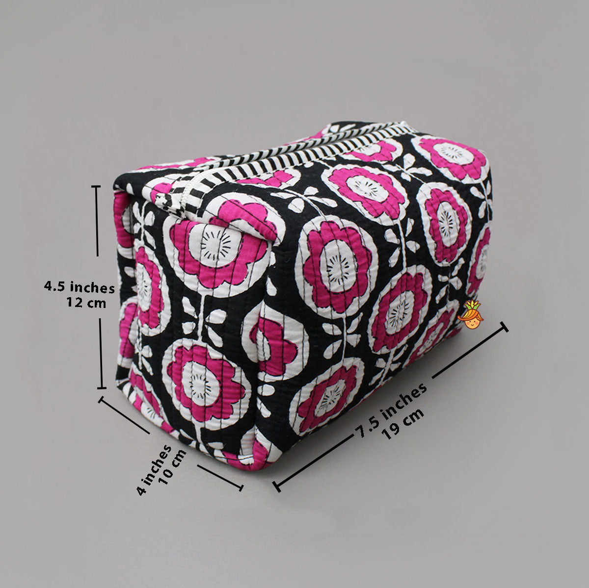 Floral Printed Pouch Bags - Set Of 3